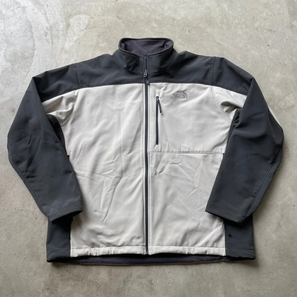 The North Face Apex Bionic Softshell Jacket Mens XXL Grey Charcoal Full Zip